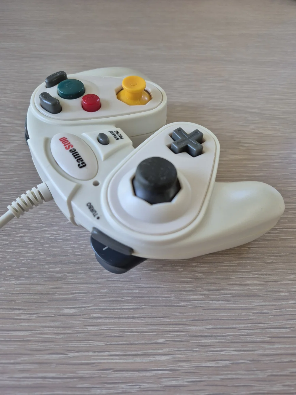 GameStop White Wired Video Game Controller with Multicolor Buttons